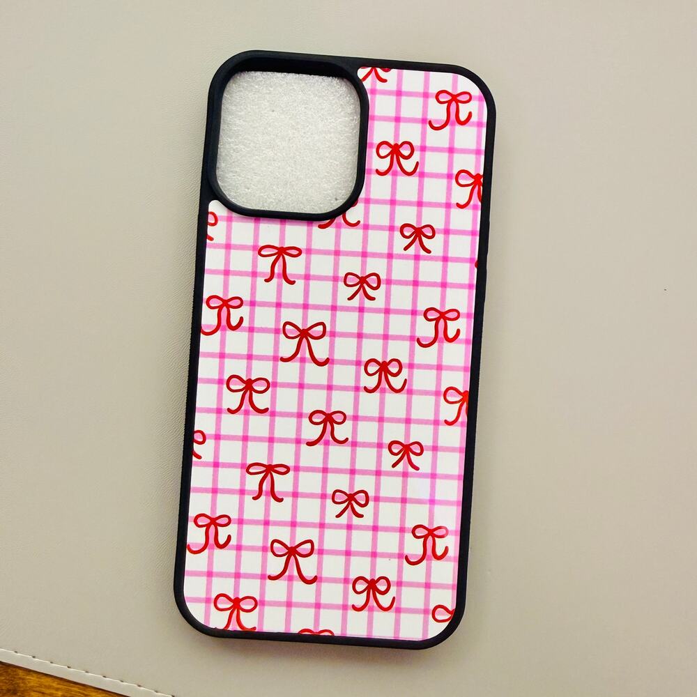IPHONE 13 PRO CASE MAX RED BOW PATTERN